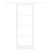  Csúszó ajtó Fehér 83 x 211 cm Tömör fenyőfa és üveg