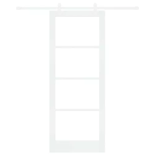  Csúszó ajtó Fehér 83 x 211 cm Tömör fenyőfa és üveg