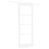  Csúszó ajtó Fehér 83 x 211 cm Tömör fenyőfa és üveg