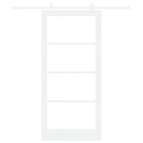  Csúszó ajtó Fehér 93 x 202 cm Tömör fenyőfa és üveg