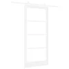  Csúszó ajtó Fehér 93 x 202 cm Tömör fenyőfa és üveg