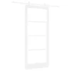  Csúszó ajtó Fehér 93 x 211 cm Tömör fenyőfa és üveg