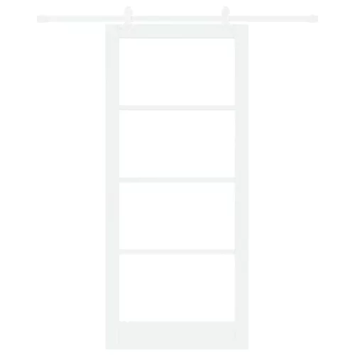  Csúszó ajtó Fehér 93 x 211 cm Tömör fenyőfa és üveg