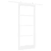  Csúszó ajtó Fehér 93 x 211 cm Tömör fenyőfa és üveg