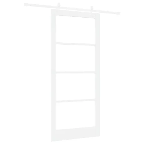  Csúszó ajtó Fehér 93 x 211 cm Tömör fenyőfa és üveg