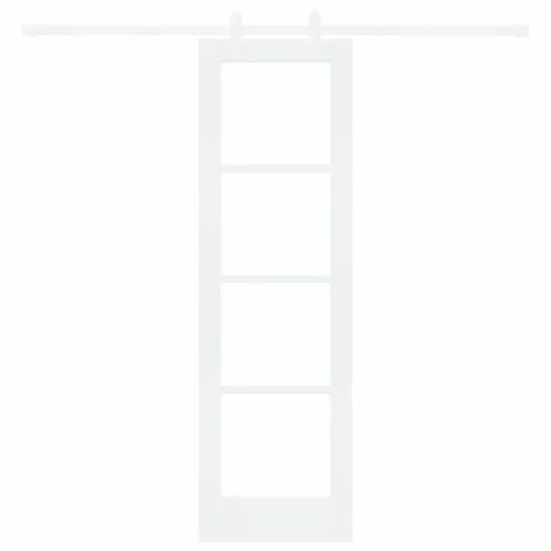  Csúszó ajtó Fehér 61 x 198,5 cm Tömör fenyőfa és üveg