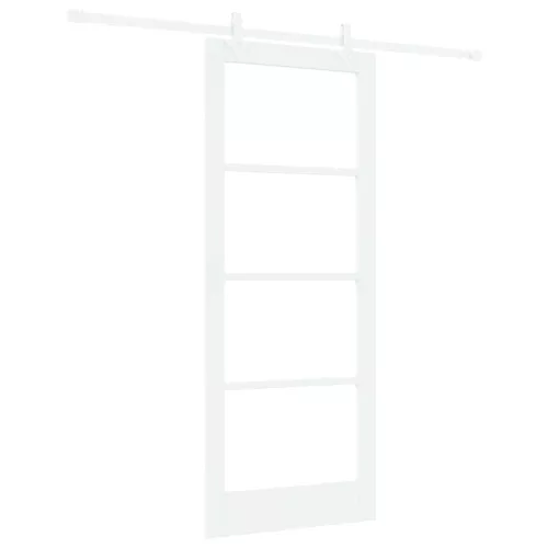  Csúszó ajtó Fehér 83 x 202 cm Tömör fenyőfa és üveg