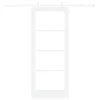  Csúszó ajtó Fehér 83 x 202 cm Tömör fenyőfa és üveg