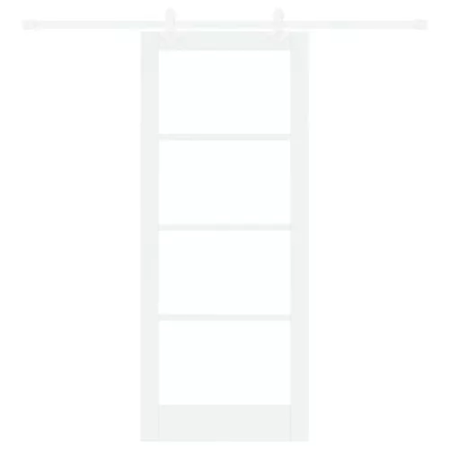  Csúszó ajtó Fehér 83 x 202 cm Tömör fenyőfa és üveg