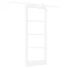  Csúszó ajtó Fehér 83 x 202 cm Tömör fenyőfa és üveg
