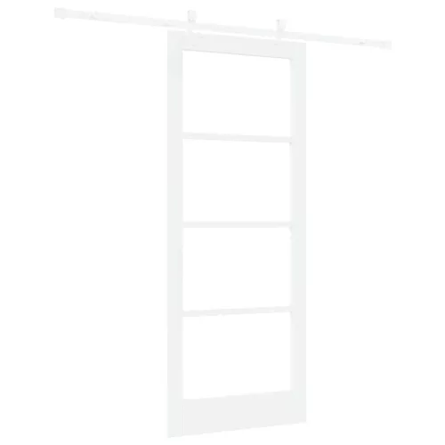  Csúszó ajtó Fehér 83 x 202 cm Tömör fenyőfa és üveg