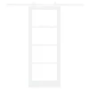  Csúszó ajtó Fehér 83 x 211 cm Tömör fenyőfa és üveg