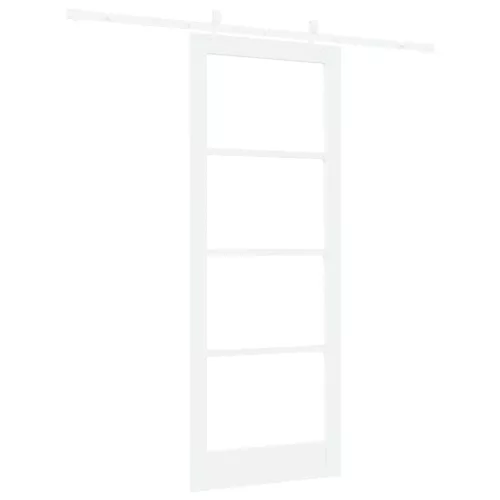  Csúszó ajtó Fehér 83 x 211 cm Tömör fenyőfa és üveg