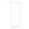  Csúszó ajtó Fehér 93 x 202 cm Tömör fenyőfa és üveg