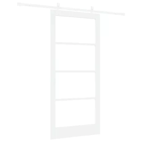  Csúszó ajtó Fehér 93 x 202 cm Tömör fenyőfa és üveg