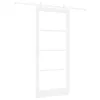  Csúszó ajtó Fehér 93 x 211 cm Tömör fenyőfa és üveg