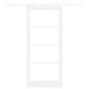  Csúszó ajtó Fehér 93 x 211 cm Tömör fenyőfa és üveg