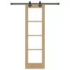  Csúszó ajtó Természetes 61 x 198,5 cm Tömör fenyőfa és üveg