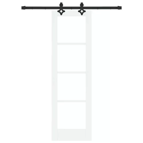  Csúszó ajtó Fehér 61 x 198,5 cm Tömör fenyőfa és üveg