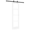  Csúszó ajtó Fehér 61 x 198,5 cm Tömör fenyőfa és üveg