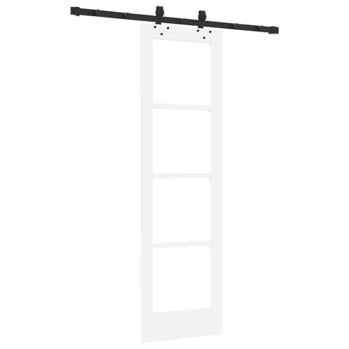  Csúszó ajtó Fehér 61 x 198,5 cm Tömör fenyőfa és üveg