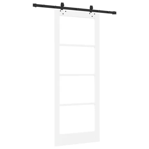  Csúszó ajtó Fehér 83 x 211 cm Tömör fenyőfa és üveg