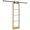  Csúszó ajtó Természetes 61 x 198,5 cm Tömör fenyőfa és üveg