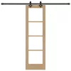  Csúszó ajtó Természetes 61 x 198,5 cm Tömör fenyőfa és üveg