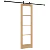  Csúszó ajtó Természetes 61 x 198,5 cm Tömör fenyőfa és üveg