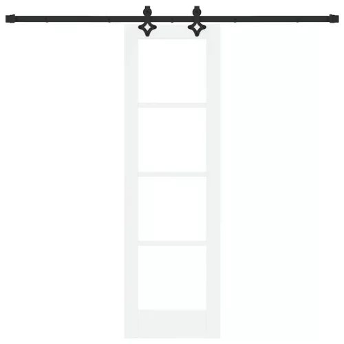  Csúszó ajtó Fehér 61 x 198,5 cm Tömör fenyőfa és üveg