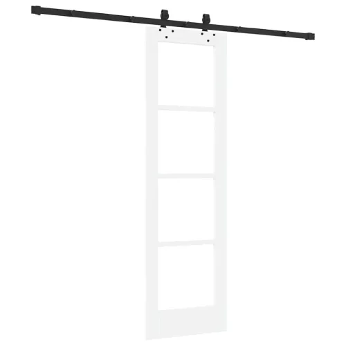  Csúszó ajtó Fehér 61 x 198,5 cm Tömör fenyőfa és üveg