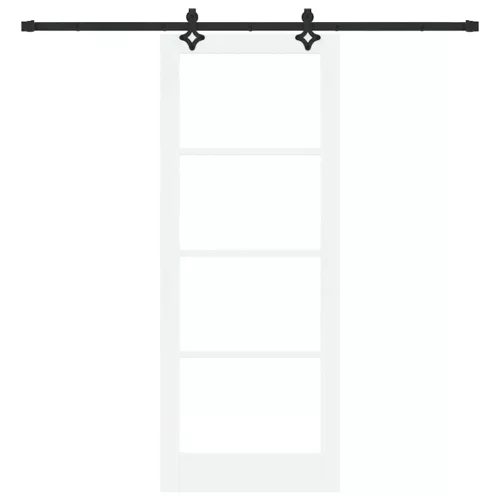  Csúszó ajtó Fehér 83 x 211 cm Tömör fenyőfa és üveg