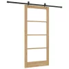  Csúszó ajtó Természetes 93 x 202 cm Tömör fenyőfa és üveg