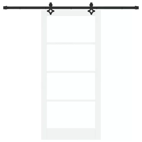  Csúszó ajtó Fehér 93 x 202 cm Tömör fenyőfa és üveg