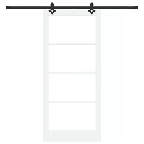  Csúszó ajtó Fehér 93 x 211 cm Tömör fenyőfa és üveg