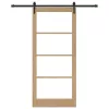  Csúszó ajtó Természetes 93 x 211 cm Tömör fenyőfa és üveg