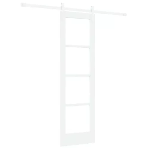  Csúszó ajtó Fehér 61 x 198,5 cm Tömör fenyőfa és üveg