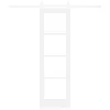  Csúszó ajtó Fehér 61 x 198,5 cm Tömör fenyőfa és üveg