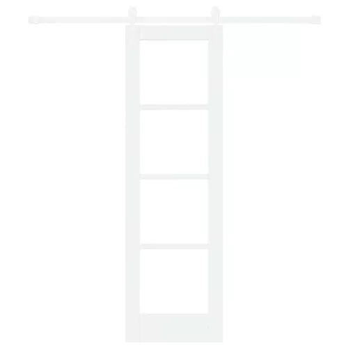  Csúszó ajtó Fehér 61 x 198,5 cm Tömör fenyőfa és üveg