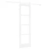  Csúszó ajtó Fehér 61 x 198,5 cm Tömör fenyőfa és üveg