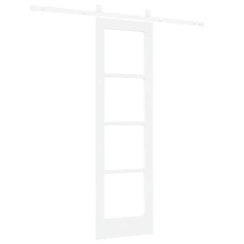 Csúszó ajtó Fehér 61 x 198,5 cm Tömör fenyőfa és üveg