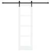  Csúszó ajtó Fehér és fekete 61 x 198,5 cm Tömör fenyőfa és üveg
