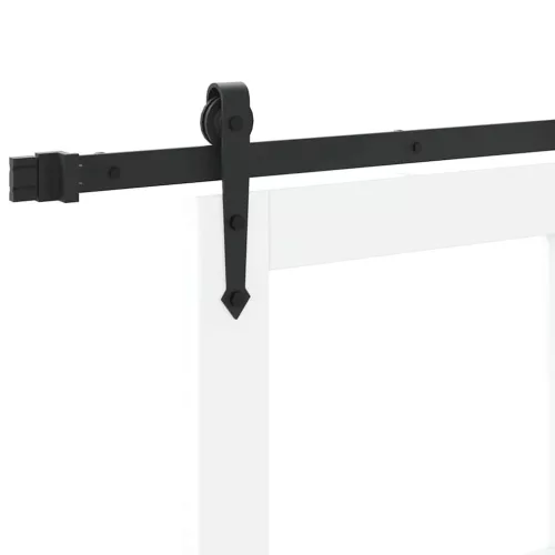  Csúszó ajtó Fehér és fekete 61 x 198,5 cm Tömör fenyőfa és üveg