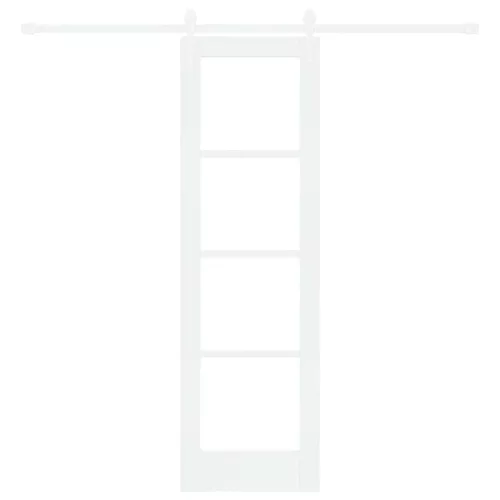  Csúszó ajtó Fehér 61 x 198,5 cm Tömör fenyőfa és üveg