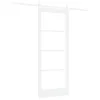  Csúszó ajtó Fehér 83 x 202 cm Tömör fenyőfa és üveg
