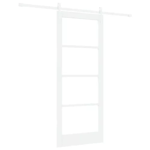  Csúszó ajtó Fehér 83 x 202 cm Tömör fenyőfa és üveg