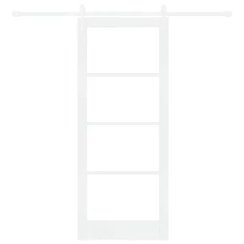  Csúszó ajtó Fehér 83 x 202 cm Tömör fenyőfa és üveg