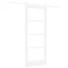  Csúszó ajtó Fehér 83 x 202 cm Tömör fenyőfa és üveg