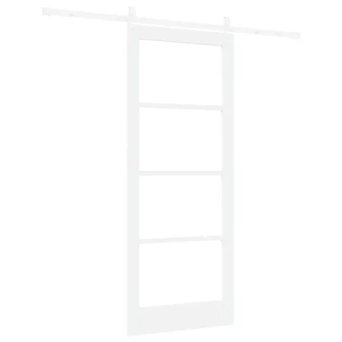  Csúszó ajtó Fehér 83 x 202 cm Tömör fenyőfa és üveg