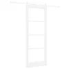  Csúszó ajtó Fehér 83 x 211 cm Tömör fenyőfa és üveg
